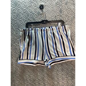 JOISPUN‎ Striped Pajama Shorts Womens XL Blue White Black Sleep Loungewear